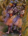 Three Dancers in a Diagonal Line on the Stage, c.1882 - Edgar Degas - WikiGallery.org, the ...