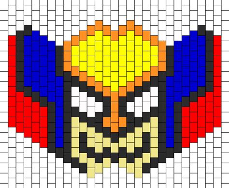 Wolverine Mask 3 Bead Pattern | Peyote Bead Patterns | Characters Bead Patterns