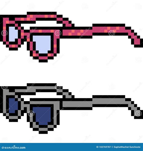 Vector pixel art glasses stock vector. Illustration of icon - 103769787