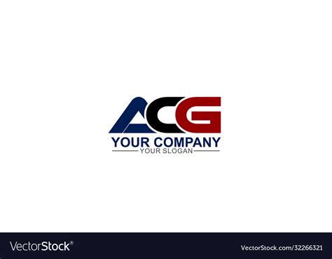 Modern strong initial acg logo template Royalty Free Vector