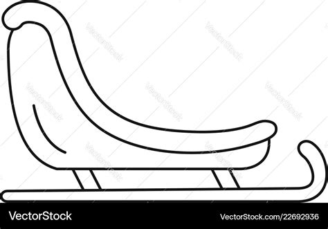 Santa sleigh icon outline style Royalty Free Vector Image