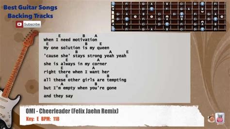 🎸 OMI - Cheerleader (Felix Jaehn Remix) Guitar Backing Track with scale, chords and lyrics - YouTube