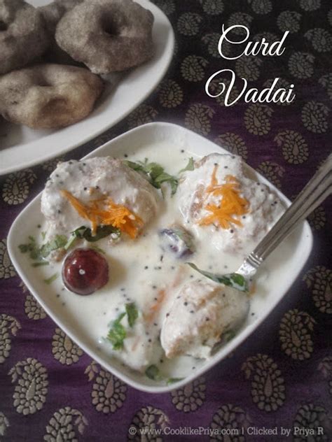 Cook like Priya: Thayir Vadai Recipe | Curd Vadai | South Indian Vada ...