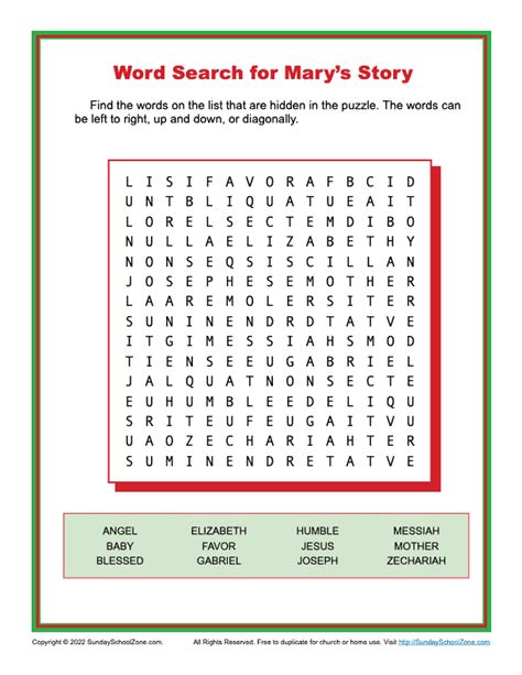 Free, Printable Bible Word Search Activities On Sunday, 52% OFF