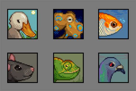 Some 32X32 animal portraits : r/aesthetics13_art