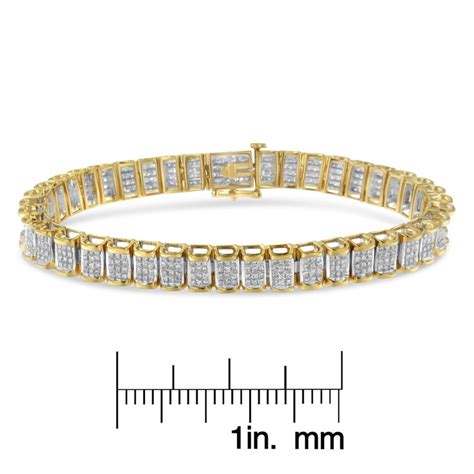 14k Yellow Gold 5.0 Carat Diamond Tennis Bracelet For Sale at 1stDibs