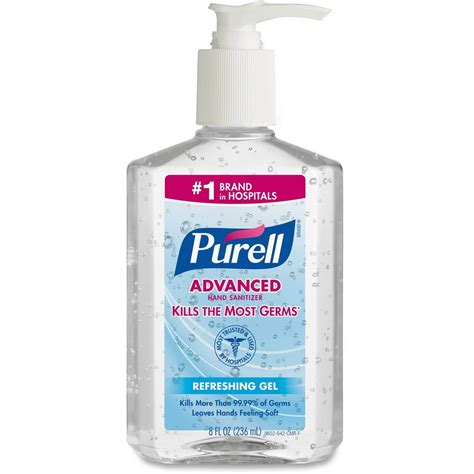 Purell Advanced Instant Hand Sanitizer with Pump Dispenser, 8 Fluid Ounce - Walmart.com ...