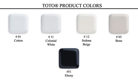 Toto Toilet Colors - Home Essentials Direct