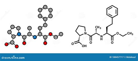 Enalapril High Blood Pressure Drug Molecule. Angiotensin Converting ...