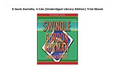 E-book Swindle, 4 Cds [Unabridged Library Edition] Trial Ebook