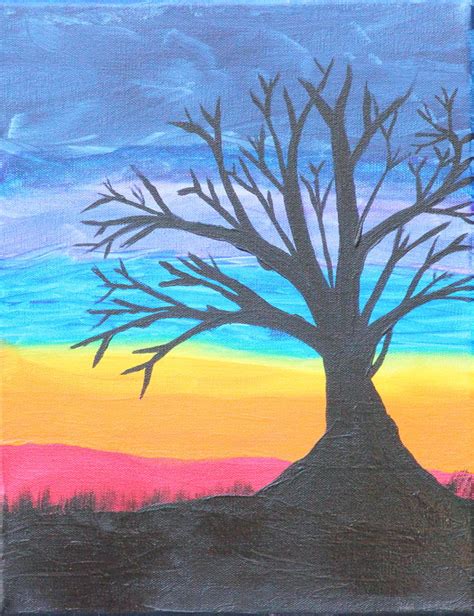 Tree At Sunset Drawing by Briah L Ryan