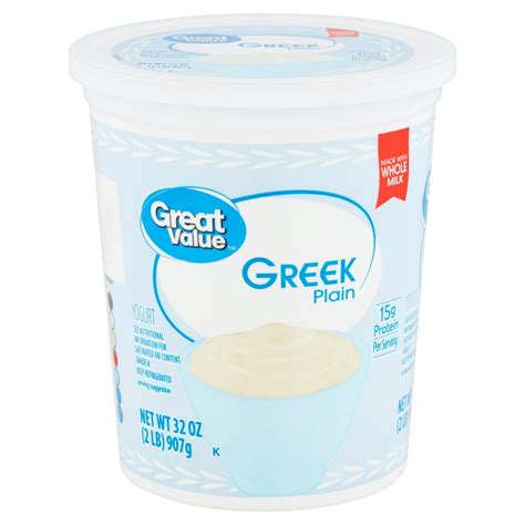 Great Value Greek Plain Yogurt, 32 oz - Walmart.com - Walmart.com