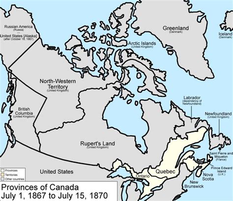 Mapa de Canadá 1867 - Mapa de Canadá 1867 (Norte de América, Américas)