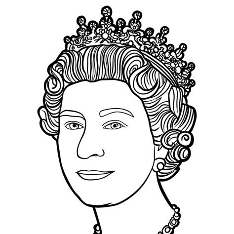 Queen Elizabeth II coloring page - Busy Shark