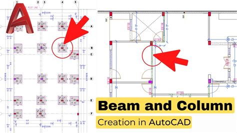 How to Create Beam and Column layout in AutoCAD - YouTube