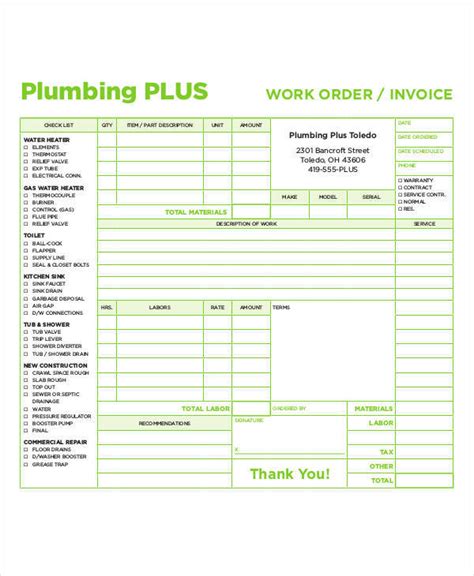 FREE 5+ Plumbing Invoices in MS Word | PDF