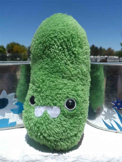 Silly dill pickle plush monster stuffed toy by GetStuffedUp