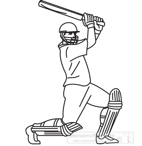 Cricket Player Clipart Black And White