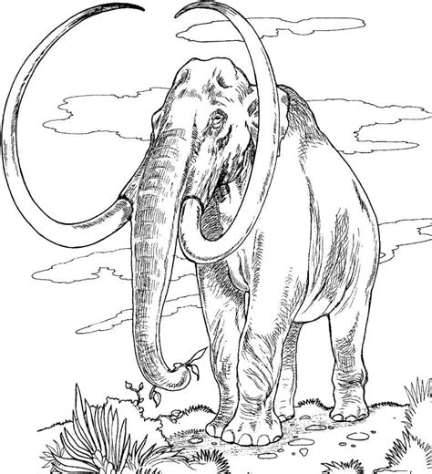 Realistic Mammoth coloring page - Download, Print or Color Online for Free