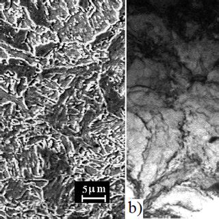 a) Bainite microstructure obtained after hot rolled of the slab at a... | Download Scientific ...