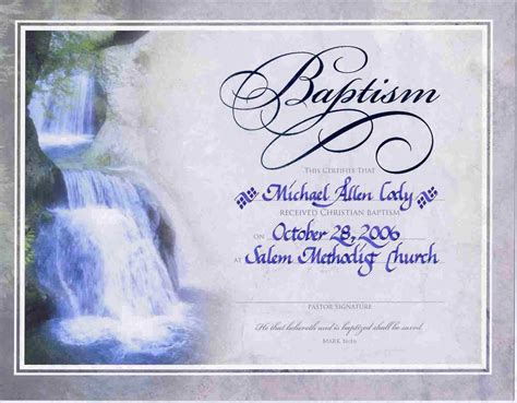 Water Baptism Certificate Templateencephaloscom intended for Baptism Certificate Template Word ...
