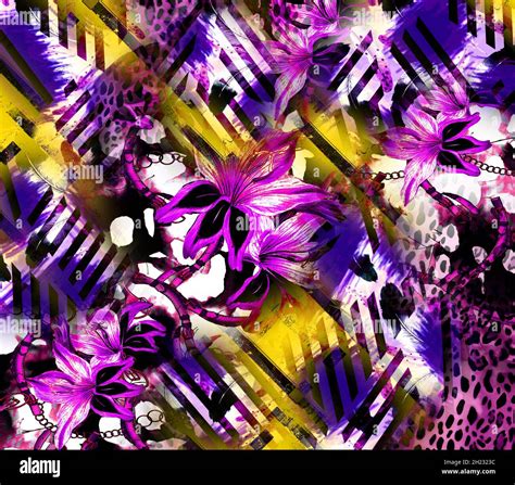 colorful animal prints, fabric patterns Stock Photo - Alamy