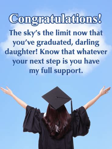 The Sky’s the Limit - Happy Graduation Card for Daughter | Birthday ...