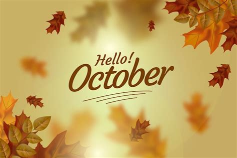 Free Vector | Realistic hello october background for autumn celebration