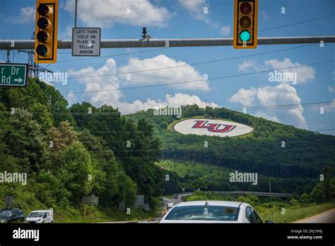 LU (Liberty University) monogram on Liberty Mountain in Lynchburg ...