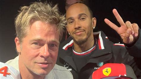 Brad Pitt hangs out with F1 royalty including Lewis Hamilton as he ...