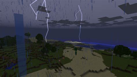 minecraft - Does lightning strike on an angle? - Arqade