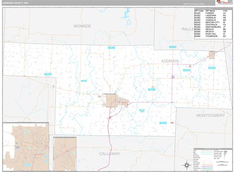 Audrain County, MO Wall Map Premium Style by MarketMAPS - MapSales.com