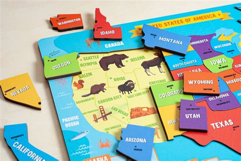 United States Map US Map USA Map Puzzle for Kids Montessori - Etsy