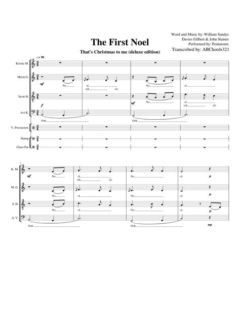 The_First_Noel_-_Pentatonix_-_Full_arrangement_with_Lyrics Sheet music ...