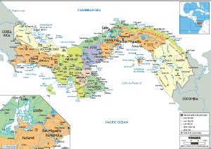 Panama Map (Physical) - Worldometer