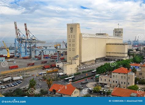 Cityscape with the Commercial Port of Haifa, Israel Editorial Photo - Image of harbour, cargo ...