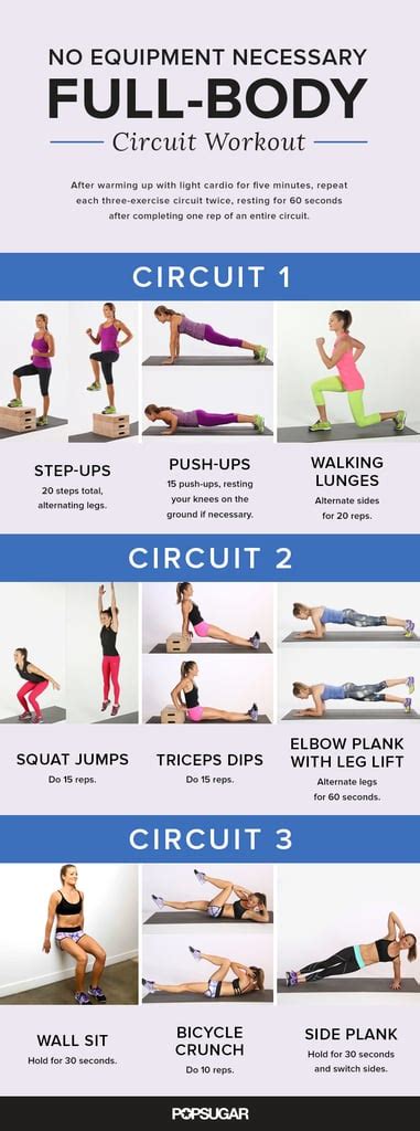 Printable Total-Body No-Equipment Workout | POPSUGAR Fitness