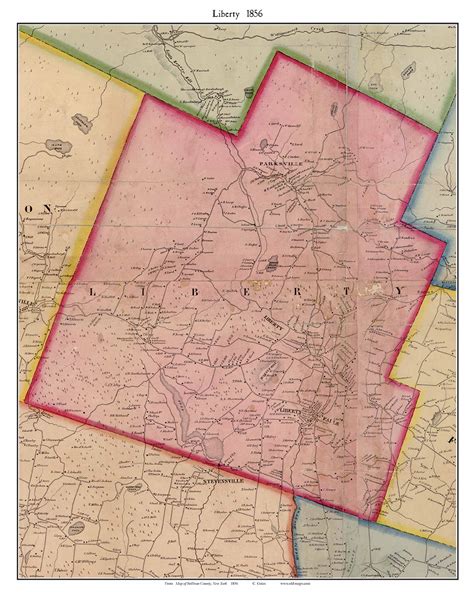 Liberty, New York 1856 Old Town Map Custom Print - Sullivan Co. - OLD MAPS