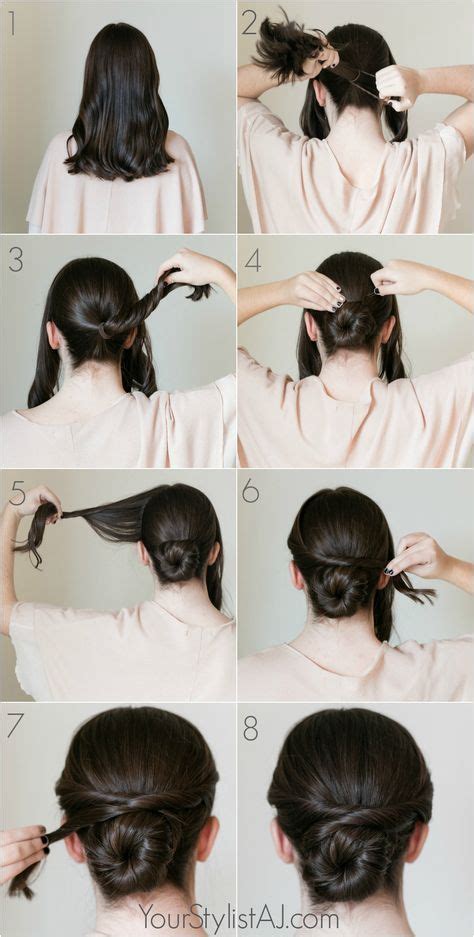 Easy Fancy Bun Tutorial (With images) | Medium hair styles, Hair bun ...