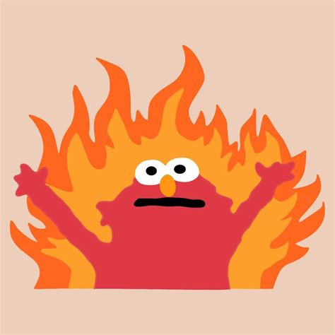 Elmo on Fire Meme by zizouuu | Indie drawings, Mini canvas art, Cute canvas paintings