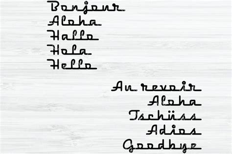 Hello SVG Hello in Different Languages Svg Goodbye Svg Aloha Svg Quote ...