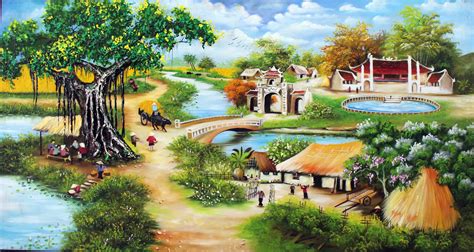 Những bức tranh Phòng Cảnh đồng quê Việt Nam treo tường đẹp | Phong ...