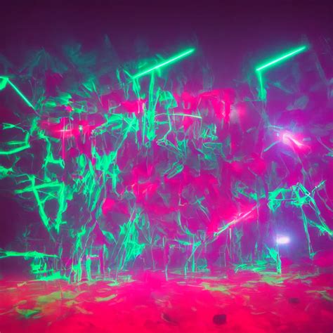 rave club in the red pond at night, green laser, light | Stable Diffusion | OpenArt