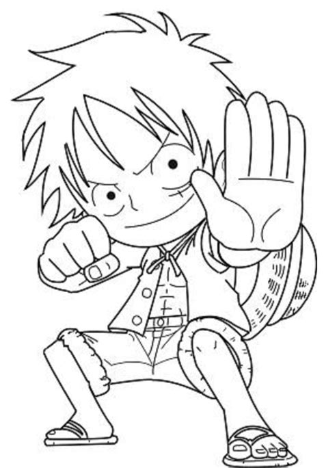 Chibi Luffy Coloring Pages - Coloring Cool