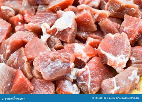 Red Raw Meat Pieces, Very Fresh Stock Photo - Image of culinary, butcher: 144636182