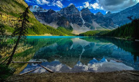 Desktop Hintergrundbilder Banff Kanada Lake Moraine Natur Gebirge