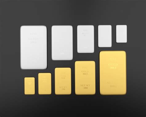 Premium Photo | Gold and silver bars of various sizes ascending