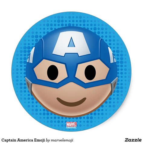 Captain America Emoji Classic Round Sticker | Zazzle.com in 2021 | Round stickers, Custom ...