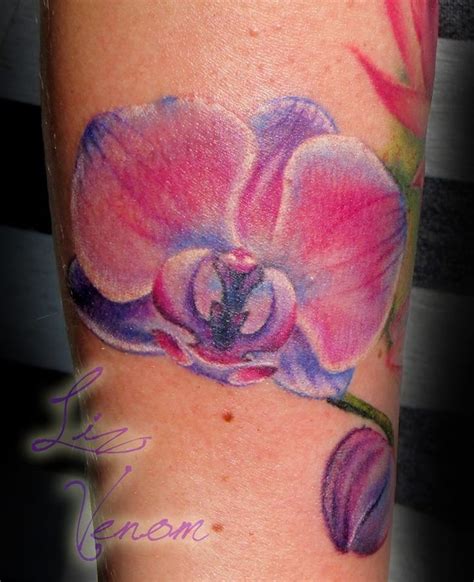 Purple orchid tattoo, Orchid tattoo, Tattoos