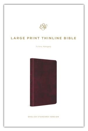 ESV Large-Print Thinline Bible--soft leather-look, mahogany ...